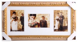 Galeriiraam 42x20 cm puidust Romantic kuldne 3-le fotole mõõdus 10x15 cm 1200833 Galeriiraam 42x20 cm puidust Romantic kuldne 3-le fotole mõõdus 10x15 cm 1200833