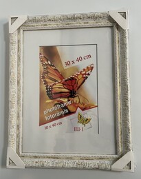 Raam VF3936 30x40 cm lai liist valge kullaga