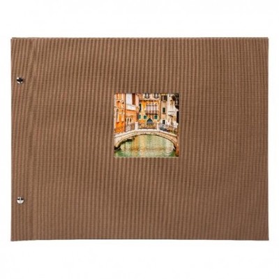 Album Bella Vista Trend klassikaline must leht 22x27 cm, 40 lk kruviköide 26.716 pruun