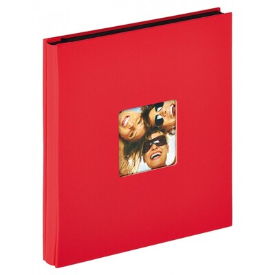 Album FUN taskutega 400 fotole 10x15 cm, punane 31x33 cm, EA-110-R, must leht