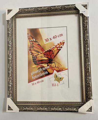 Raam VF3937_30x40 cm, lai liist, hõbedane plastik