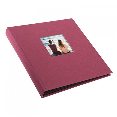 Album Summertime 30x31 cm 60lk, klassikaline must leht,  27.908 fuksia