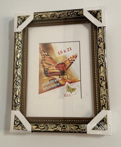 Raam VF3611 plastik 15x21 cm must kullaga